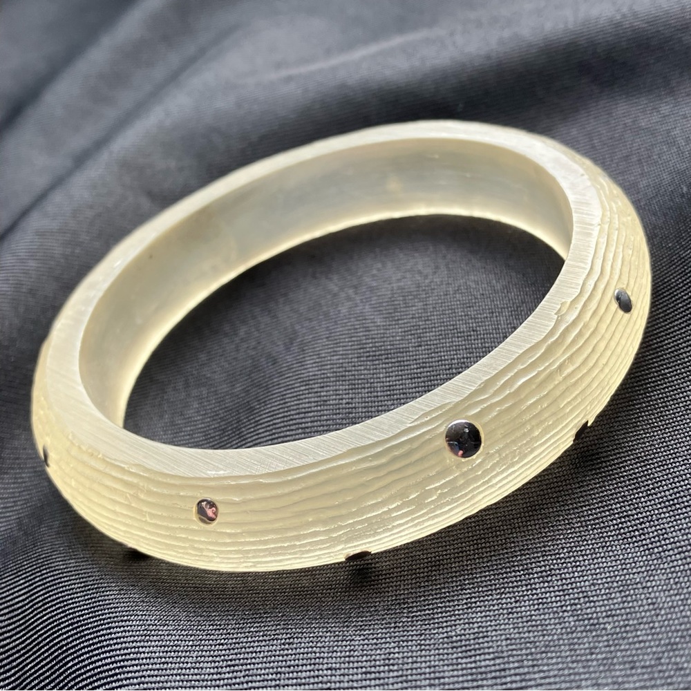 SOLD Carved Lucite-Style Designer Bangle